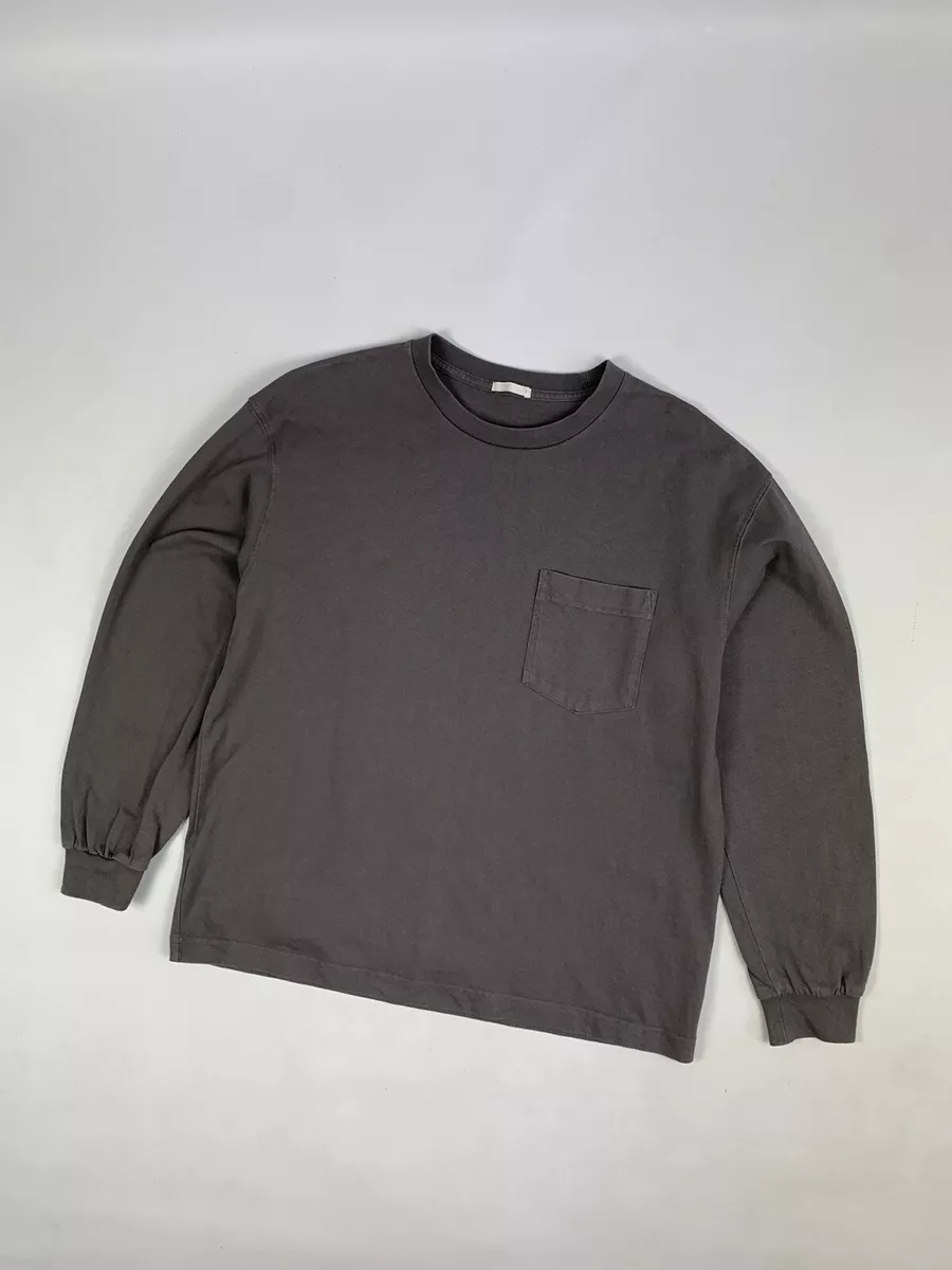 GU Japan men's chest pocket long sleeve t shirt pullover size S