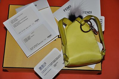AUTHENTIC RUNWAY NEW FENDI MONSTER BACKPACK BAG BUGS CHARM,Yellow