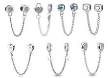 charm catenina di sicurezza pendente charms catena cuore bracciale cuore s925