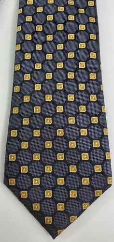 Sean John Men's 100% Silk Blue & Gold Necktie TIE. 58" X 3-1/4" - Picture 3 of 8