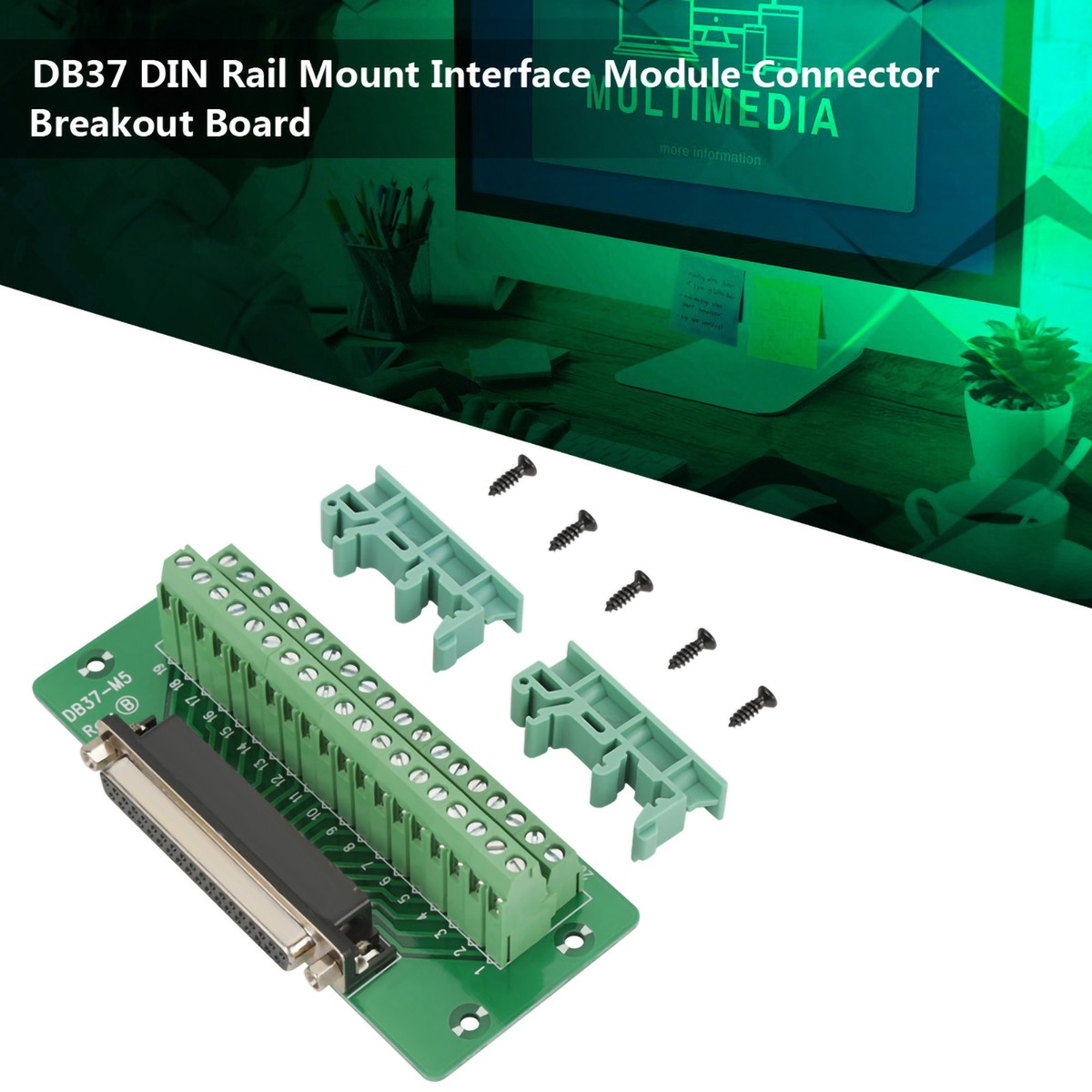 MDFLY DB50 Femmina Breakout Board Su Guida DIN – Morsetti A Vite Per Segnali
