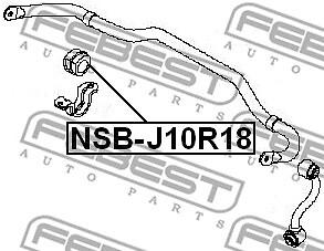 FEBEST NSB-J10R18 Soporte Barra Estabilizadora para Nissan, Nissan ( Dfac ) - Imagen 2 de 7