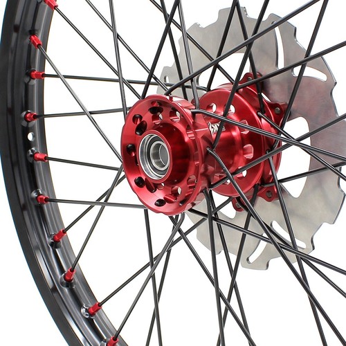KKE 21/19 Wheels Rim Fit Honda CRF250R CRF450R 2002-2012 CR125R 250R CNC Red Hub - Picture 5 of 12