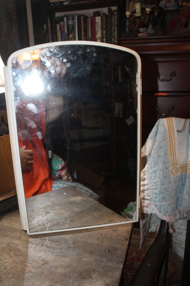 Vintage Art Deco Style Metal Medicine Arch Top Mirror Wall