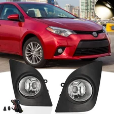Fit 2014-2016 Toyota Corolla L LE Clear Front Fog Lights Lamps w/Switch & Bulbs