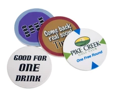 50 BLANK WHITE DYE SUBLIMATION,  Poker Chips 1 -1/2" SUB Custom Ceramic 1.5"