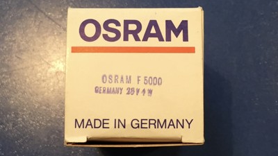 SELTENE OSRAM FLUGZEUG LUFTFAHRT SCHWARZLICHT LAMPE F5000 28V 4W B15d NEU !!!