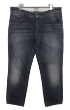 HUGO BOSS Orange63 Dublin Over Jeans Homme W36/~L29* Whiskers Droit Zip Éclairci