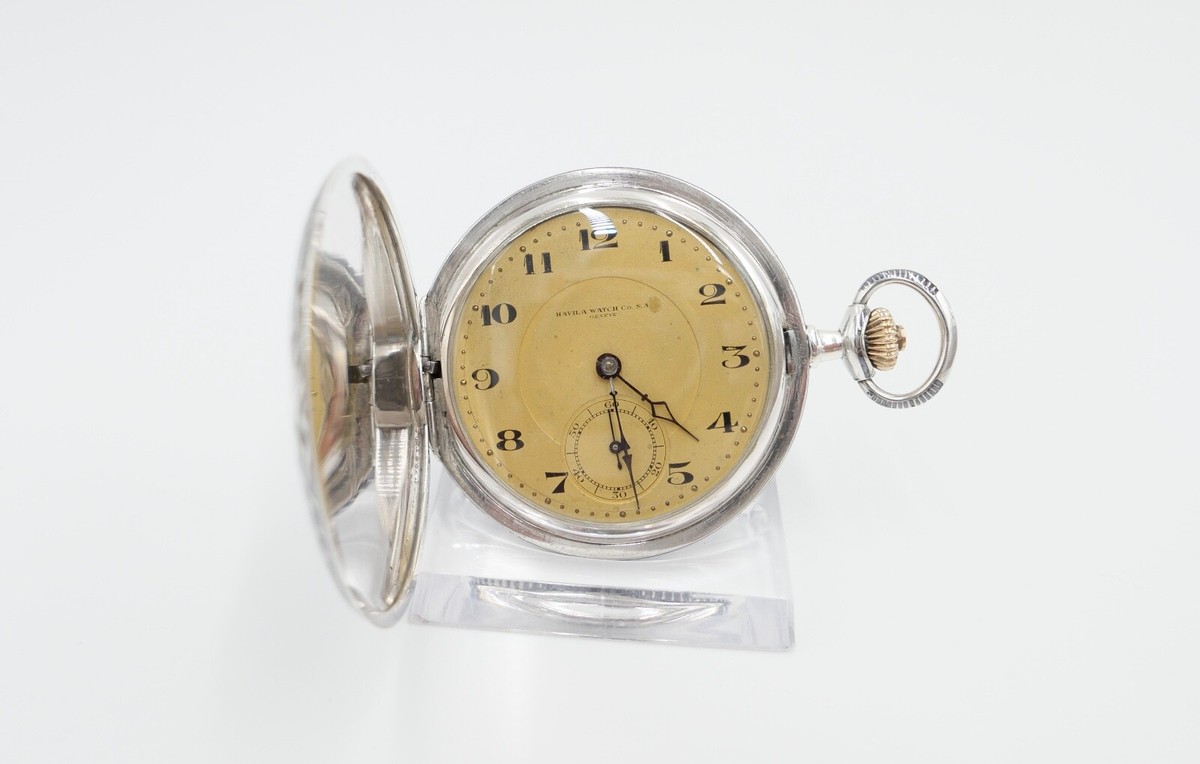 1901-1949 ART DECO SAVONETTE Taschenuhr HAVILA pocket watch