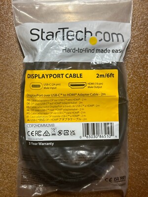 NEW - StarTech CDP2HDMM2MB 2m USB C to HDMI Cable
