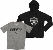 OuterStuff NFL Youth Oakland Raiders Team Performance Hoodie and Tee Combo Set