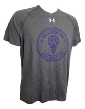 Under Armour Ballston Spa Lacrosse Adult Medium Gray Purple Short Sleeve T-Shirt