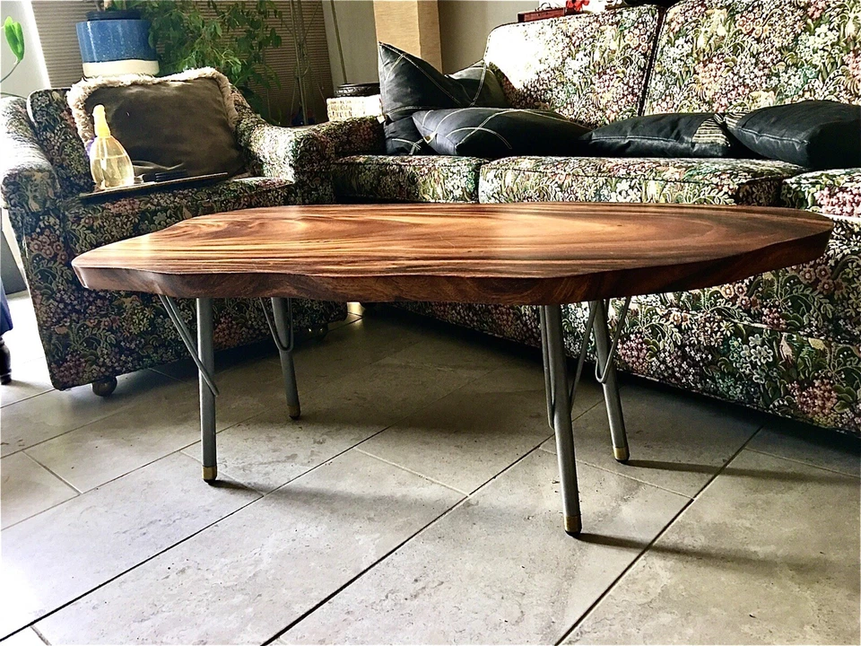 Custom Burl Hardwood Coffee Table - Image 2 of 3