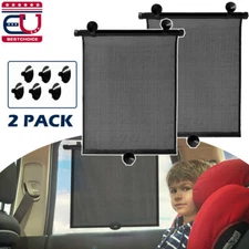 Retractable Car Side Window Sun Shade UV Protection Privacy Roll-Up Visor fr SUV