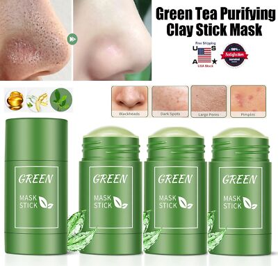 #ad 4 × Green Tea Purifying Clay Stick Mask for Deep Clean Pore Blackhead Remover US $14.99