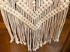 Macramé Beige Knotted String w/Wooden Beads 31" x 13.5" Boho/Hippie Wall Hanging — photo 6