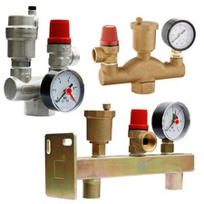 Kessel Sicherheitsgruppe Sicherheitsventil Heizung Entlüfter Manometer