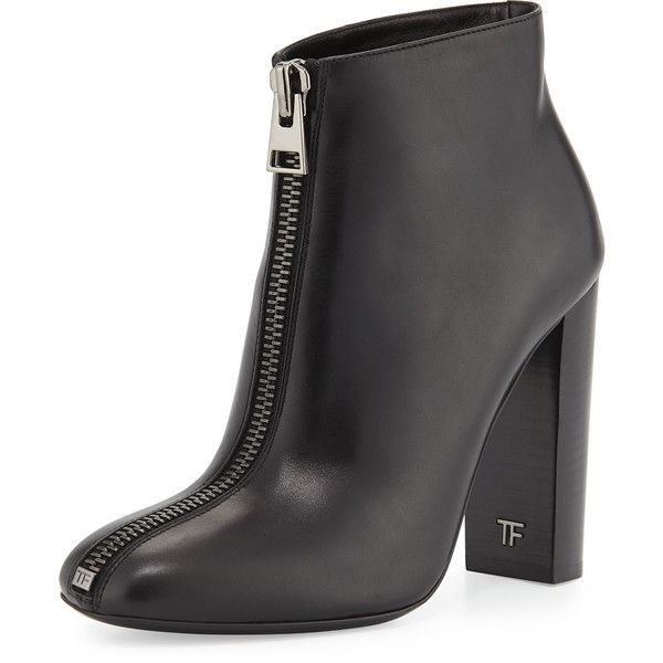 【関税&送料込】Tom Ford Leather Ankle Boots 100% AUTHENTIC NEW TOM FORD FRONT ZIP LEATHER ANKLE BOOT 36