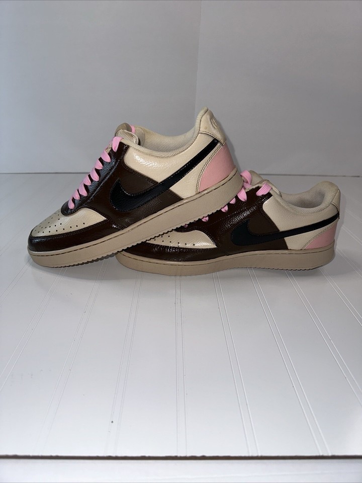 Nike Court Vision Low Shoes Custom Hand Colour Customized/Coffee Dyed
