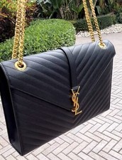 Ysl, Saint Laurent Envelope Large Bag In MatelassÉ Leather