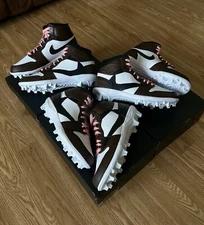 Travis Scott Air Jordan 1 MCS Baseball Cleat Custom- SIZE 10-SUPA FIRE HEAT