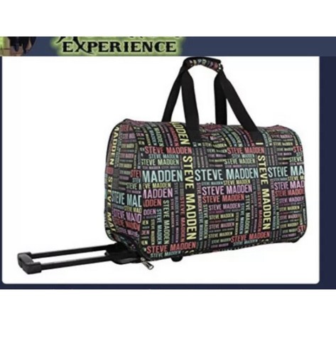 steve madden rolling duffel bag