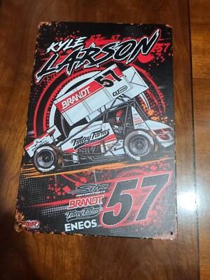 Kyle Larson Sprint Car # 57 Metal Sign 7 3/4 X 11 3/4 IN Dirt Racing Sign