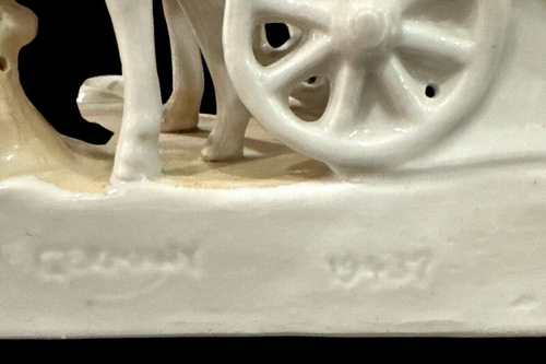 Vintage CARL SCHNEIDER ERBEN Germany Horse Drawn Carriage Figurine - Picture 8 of 10