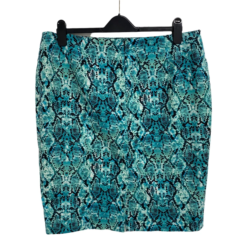 Liz Claiborne Falda Recta Verde Estampado Animal Talla 16 Foto 2 de 4