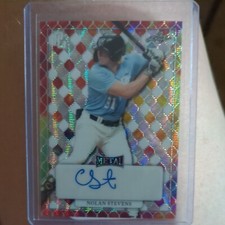 2022 Leaf Perfect Game Metal Nolan Stevens Rainbow Burst Preproduction Proof /1