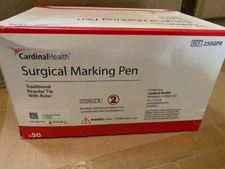 (Box of 50) Cardinal Health 250GPR Regular-Tip Skin Marker w/6" Ruler EXP 5/2026