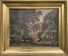 Unknown Impressionist Forest Landscape Oil Painting around 1900