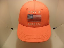 Made in America Neon Orange Hook & Hoop Hat Cap Made in USA