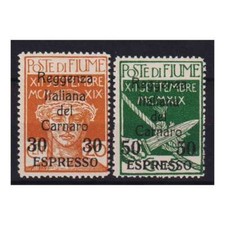 OCCUPAZIONI FIUME 1920 ESPRESSI REGGENZA DEL CARNARO 2 V. N.3-4 G.O MLH*
