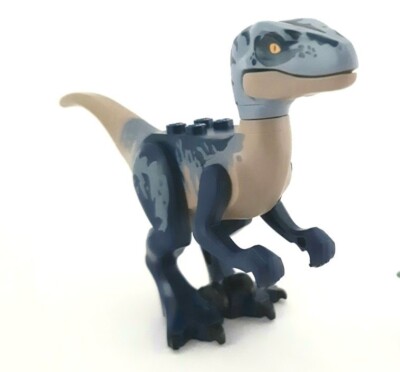 New LEGO Jurassic World Velociraptor Dark Sand Blue minifigure