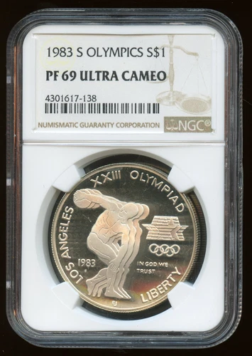 1983-S Olympics Silver Dollar $1 PF 69 Ultra Cameo Los Angeles Olympiad NGC