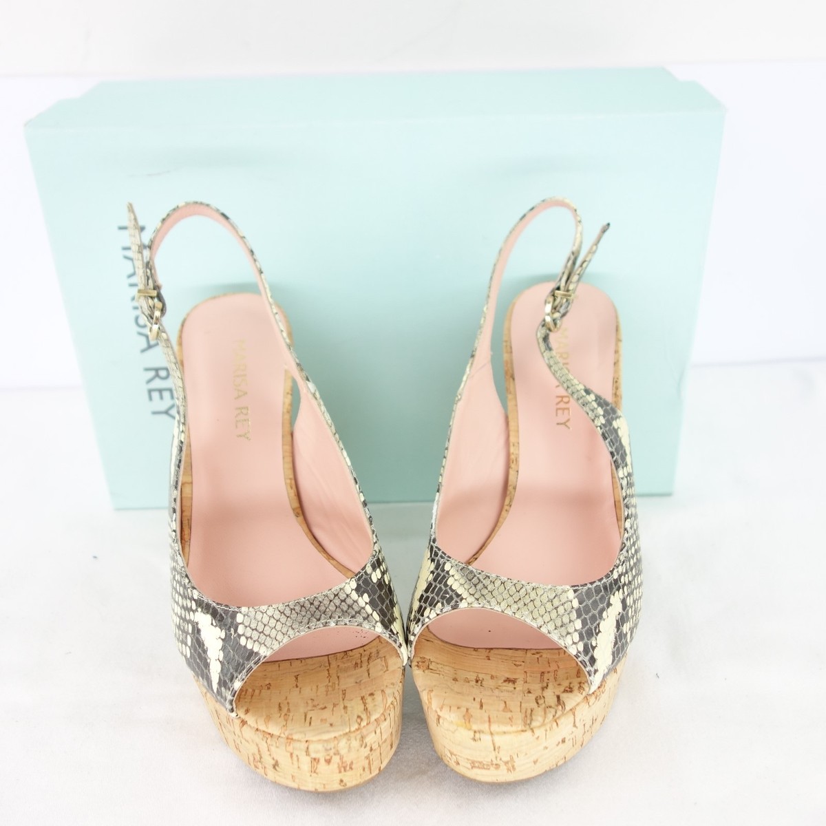 Marisa Rey Ladies Shoes Platform Sandals Court Leather Animal Pattern Np 169 Neu