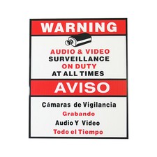 Security Alert Audio  Video Surveillance On Duty CCTV Warning Sign Sticker