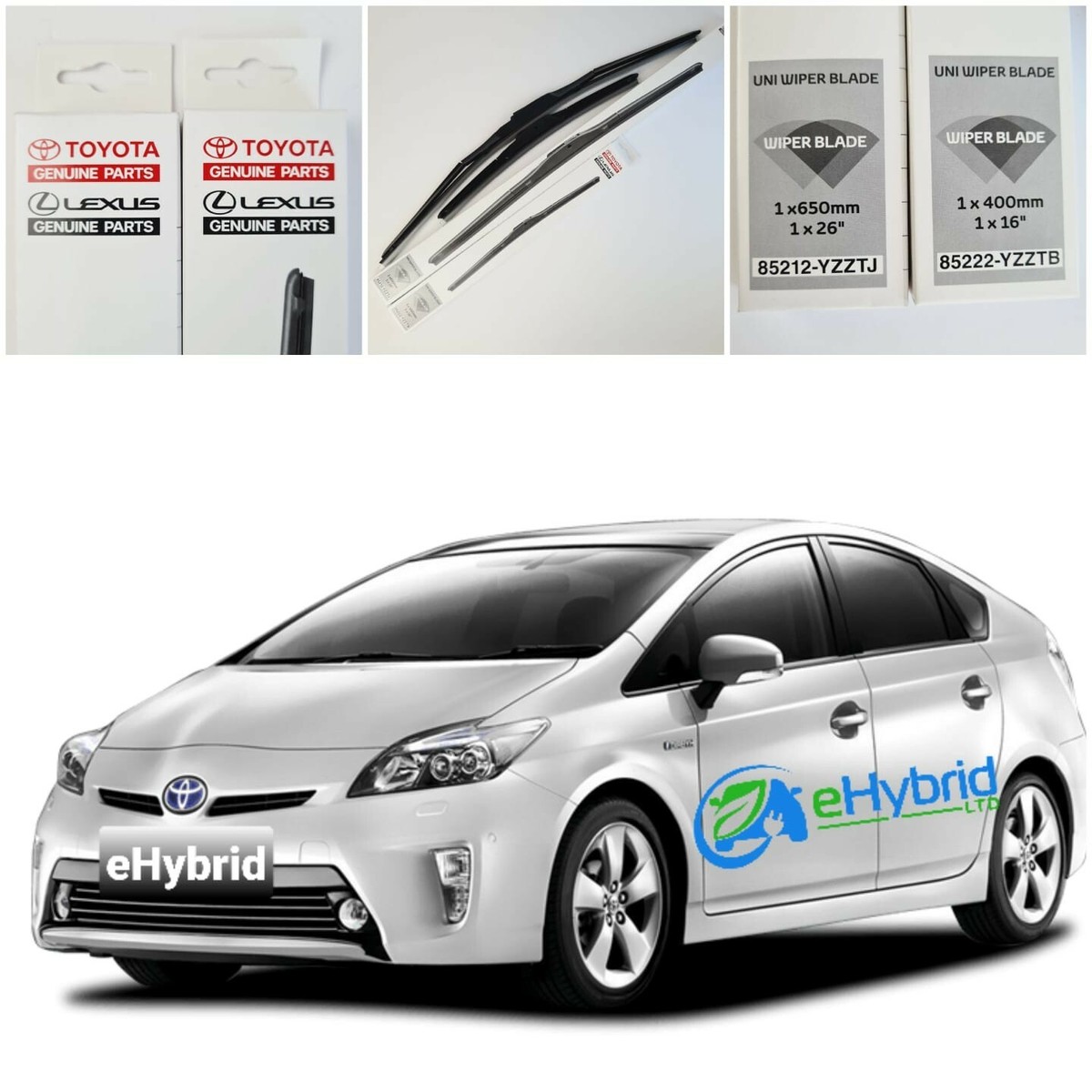 TOYOTA PRIUS HYBRID WIPER BLADES ZVW30 ZVW35 2009 - 2015 MODEL OEM