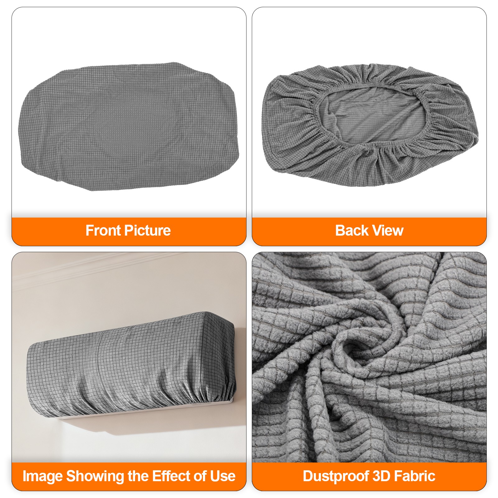 2PCS Heavy Duty Dustproof Air Conditioner Cover, Hanging Wall-Mounted AC 88–94cm