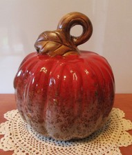 New M.D Fall Brown Orange Ceramic Pumpkin 8" x 21" Around