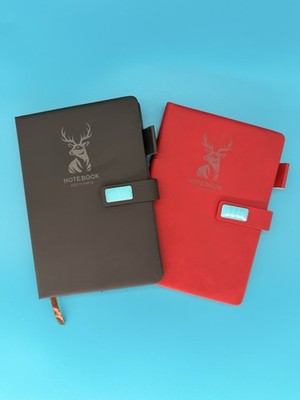 NEW 2 Journals, Lined W/Pen Holder. Elk Keep It Simple Faux Leather Notebook