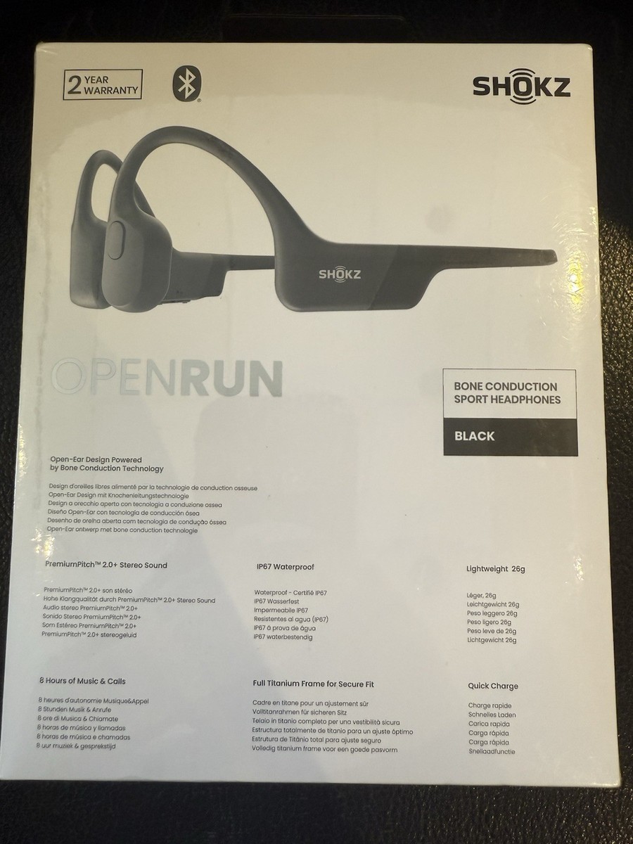 Shokz OpenRun Wireless Bone Conduction Headphones - Black