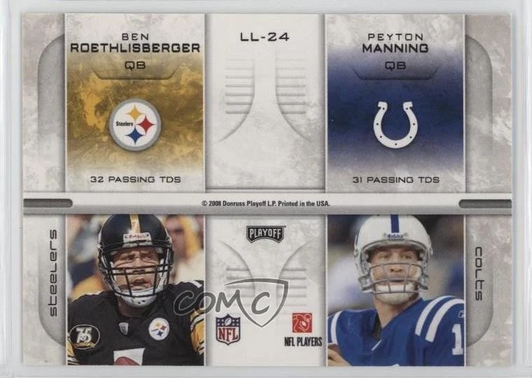 2008 Prestige League Leaders Peyton Manning Tom Brady Tony Romo #LL-24 HOF - Image 2 of 2