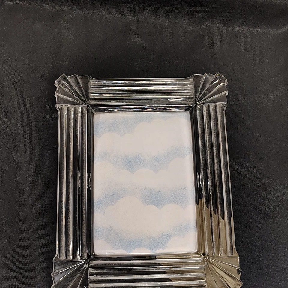 Marco de fotos de cristal 8x10 detalles elevados líneas grabadas foto 5x7 Foto 4 de 4