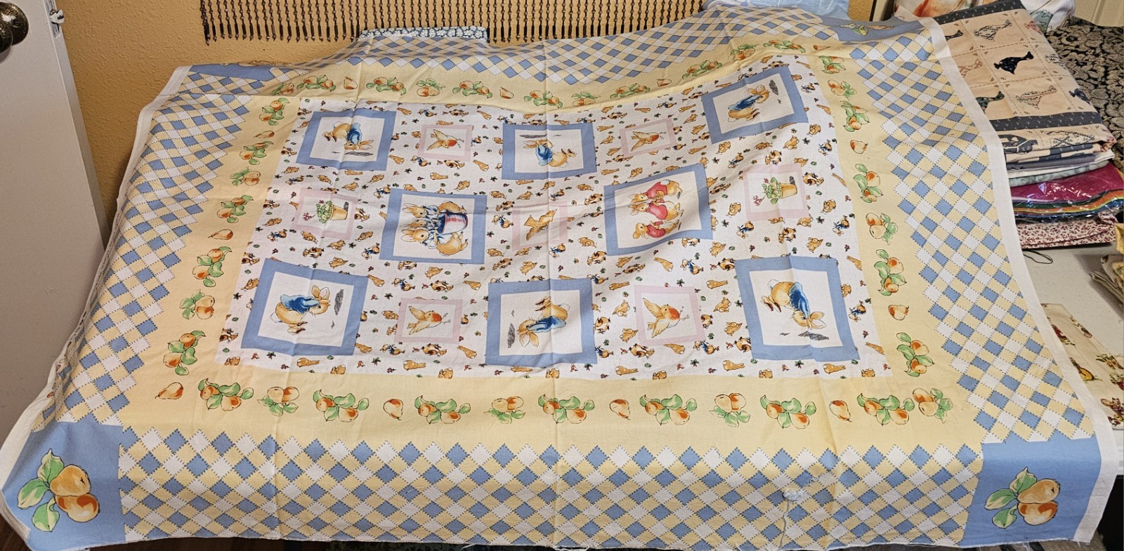 BEATRIX POTTER Peter Rabbit Cut & Sew Panel, 44x34" Nursery Fabric, Vintage - second product detail image
