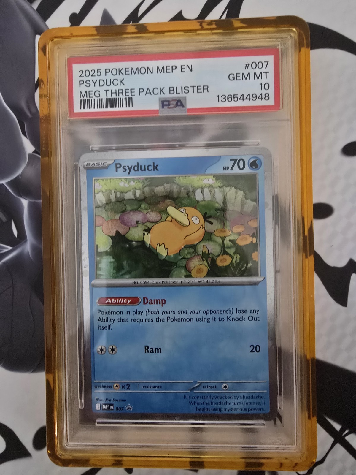 PSA 10 2025 Psyduck MEP EN 007 Mega Evolution Cosmos Holo Black Star Promo