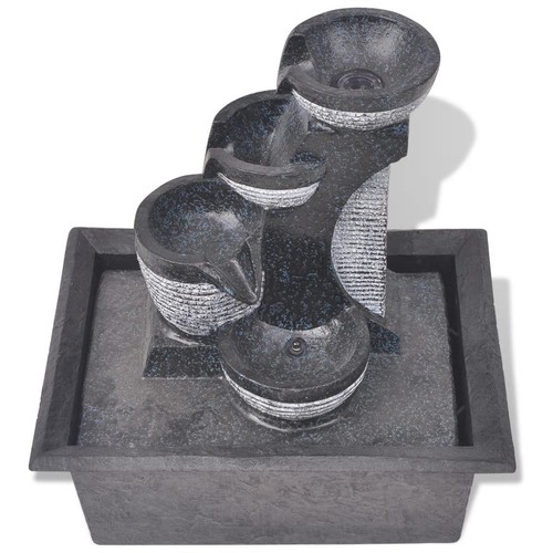 Zimmerbrunnen Dekobrunnen Springbrunnen Wasserspiel LED Beleuchtung Polyresin - Bild 2 von 6