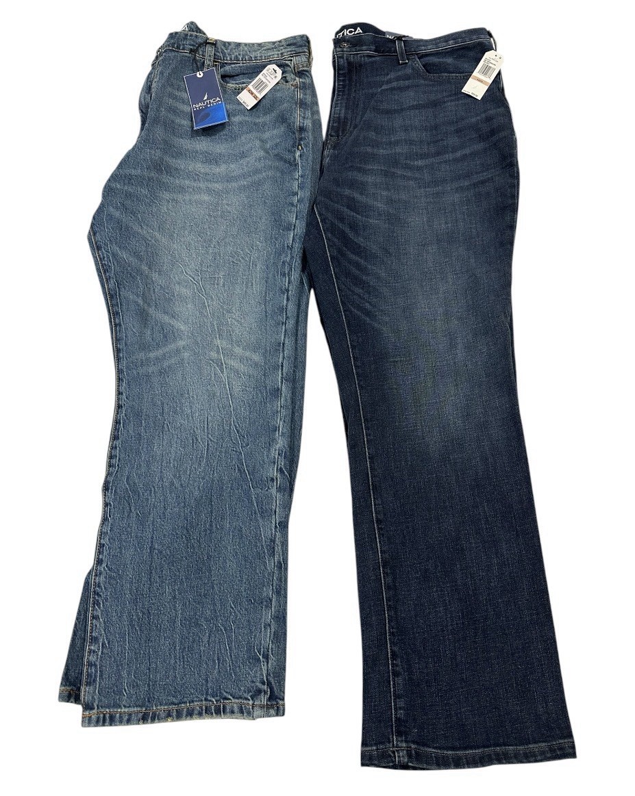 Lot of 2 Nautica Vintage Straight Fit Jeans Men’s 42x32 NWT Blue Denim Pants image 2