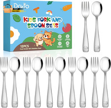 Stainless Steel Toddler Utensils Set - 12 Pieces Kids Silverware Set Chil